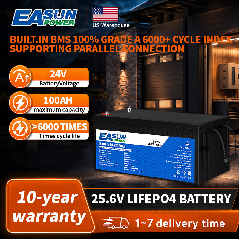 Grid Tie Inverter Limiter 2000W - EASUN POWER 24V LiFePO4-batterij 100AH ​​BMS